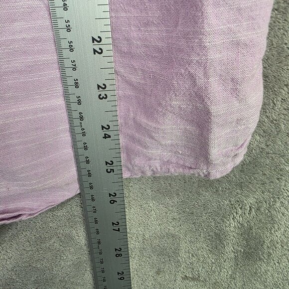Mens St John's Bay Classic Lavender Shirt Button Up Short Sleeve Linen Blend L - Picture 6 of 7